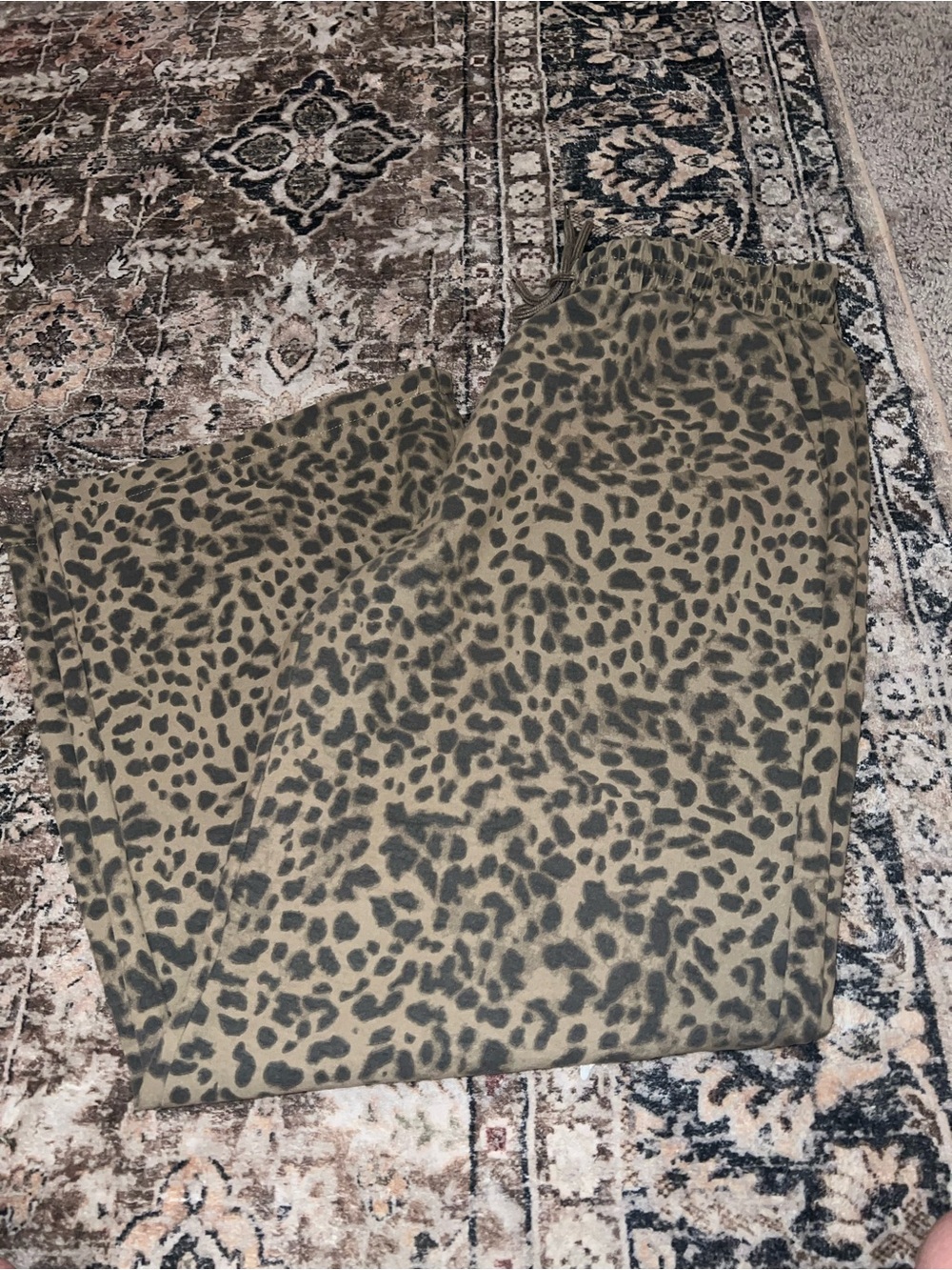 SHEIN Leopard Print Wide Leg Pants - Tan - Picture 3 of 5
